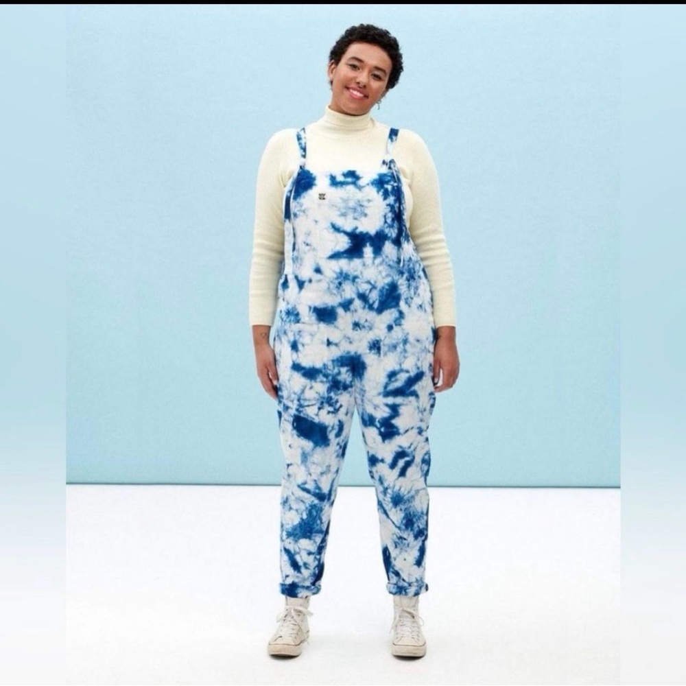 Lucy & Yak Blue Tie-Dye Straight Leg Jeans